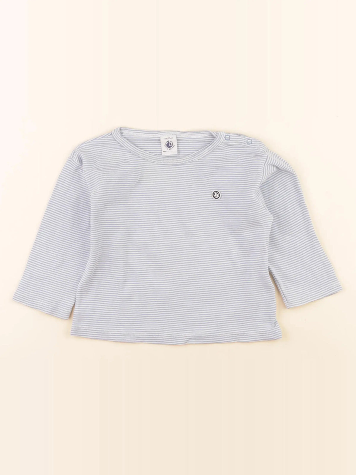 Petit Bateau - tee-shirt bleu, blanc - 18 mois