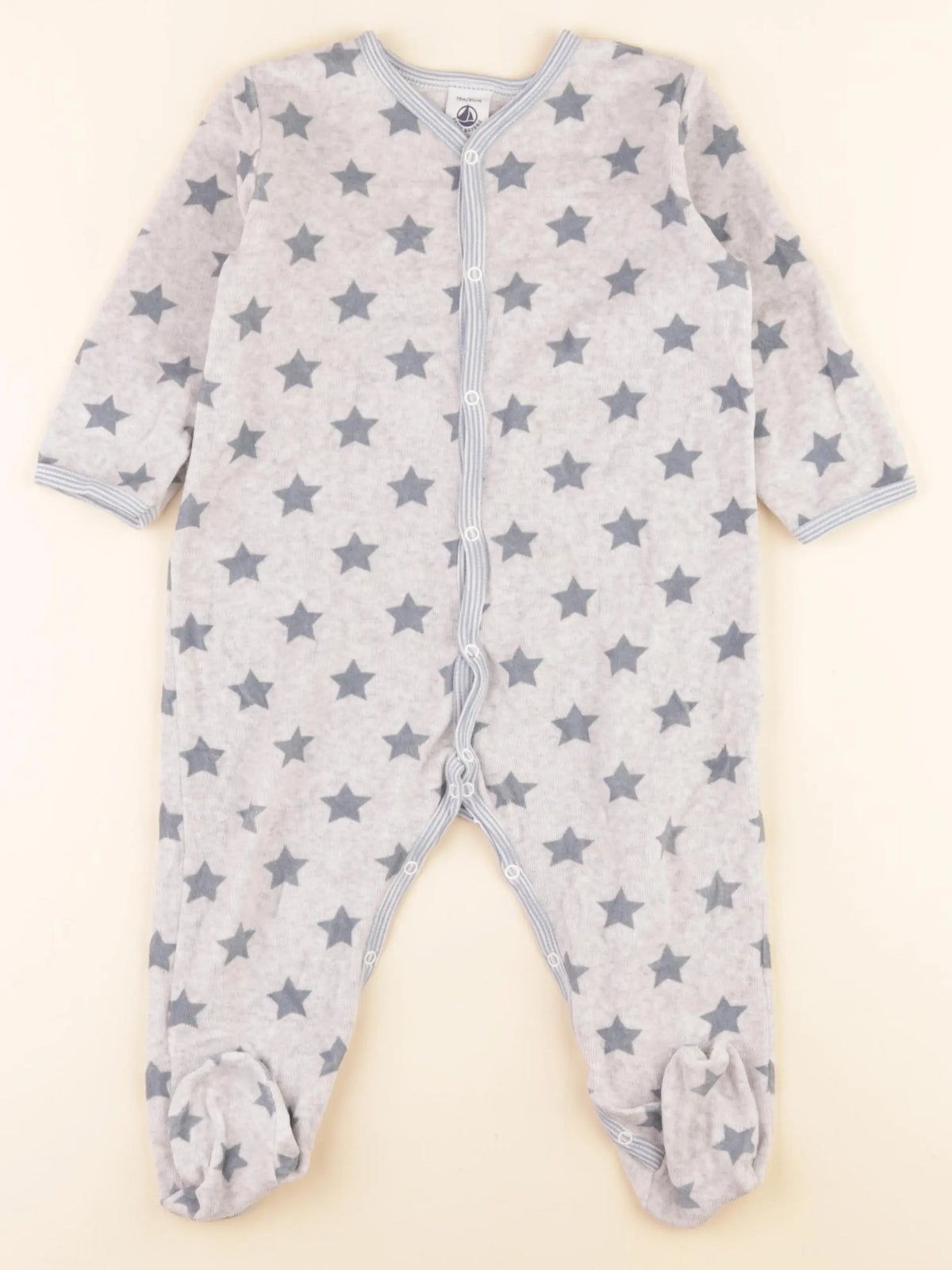 Petit Bateau - pyjama velours gris - 18 mois