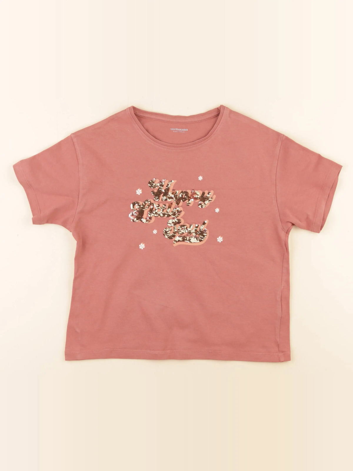Vertbaudet - tee-shirt rose - 8 ans