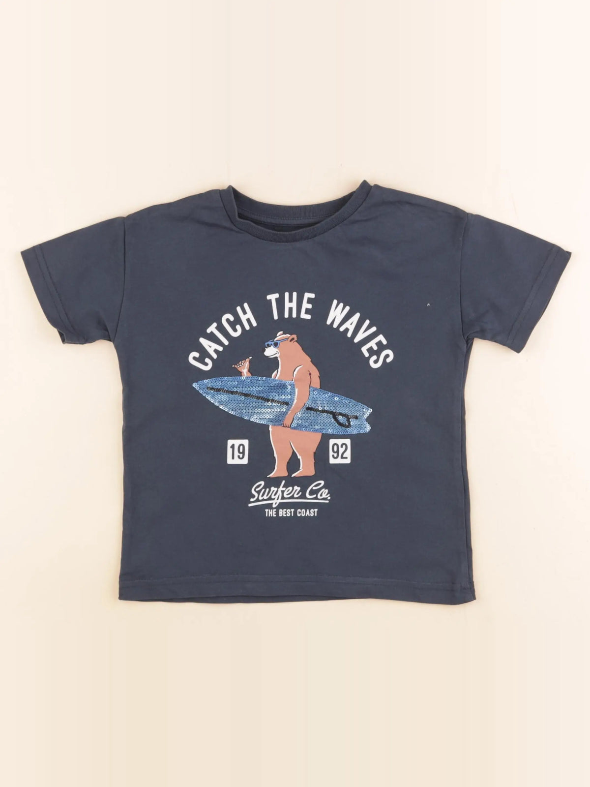 Vertbaudet - tee-shirt bleu - 3 ans