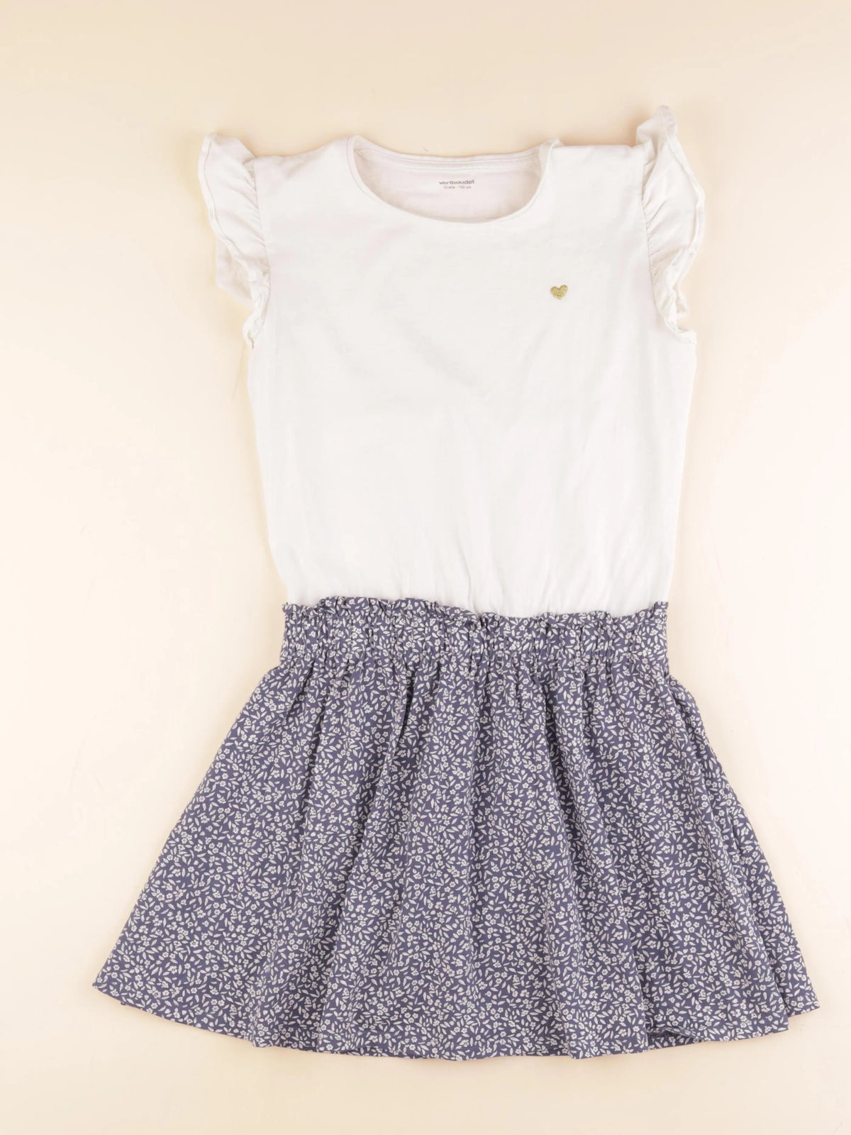 Vertbaudet - robe bleu, blanc - 12 ans