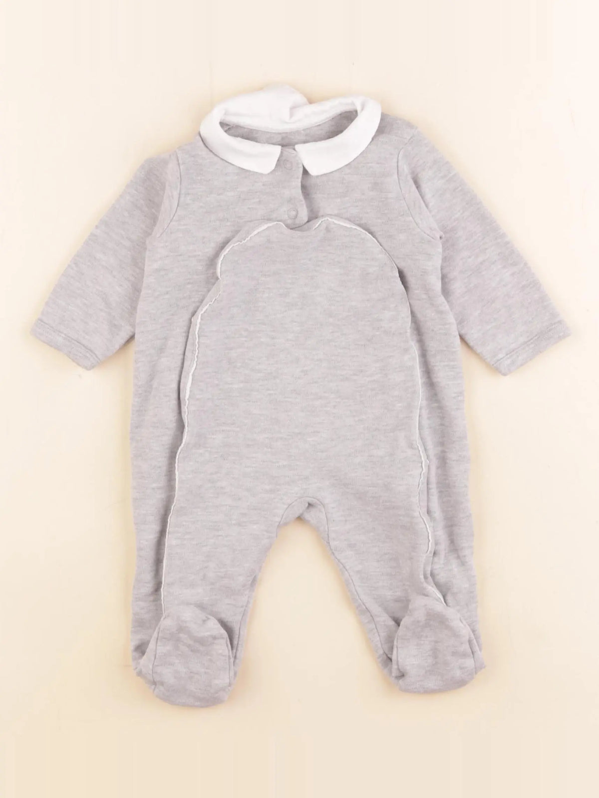 Vertbaudet - pyjama coton gris - 3 mois