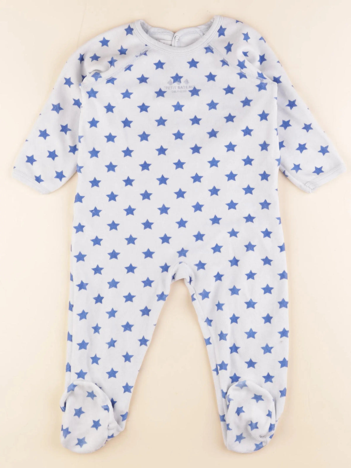 Petit Bateau - pyjama velours bleu - 24 mois