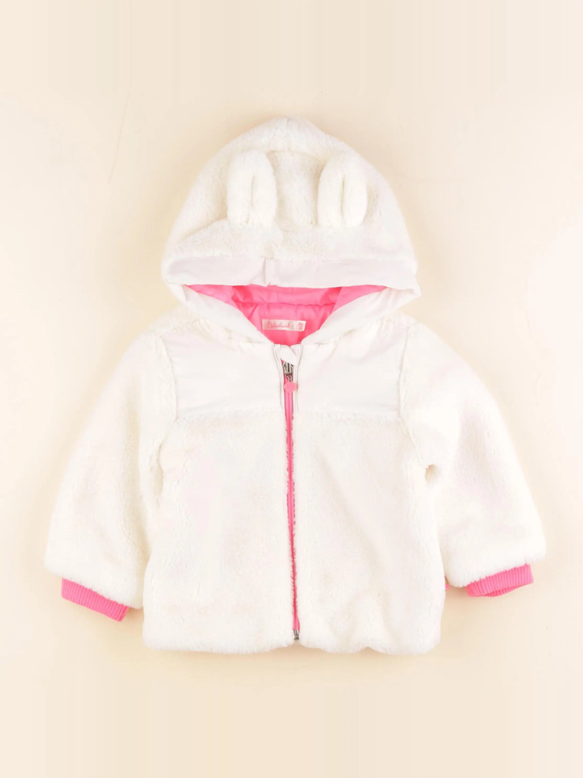 Billie Blush - veste imprimé au dos rose, blanc fluo - 12 mois