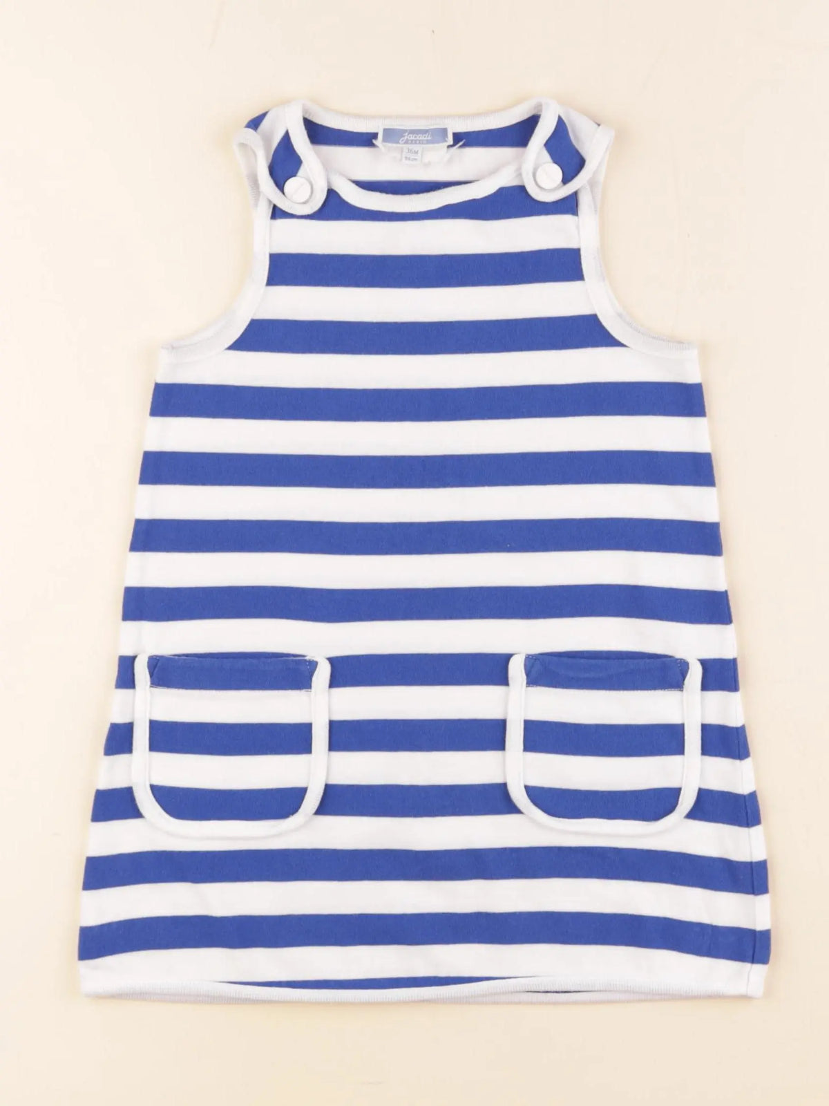Jacadi - robe blanc, bleu - 36 mois