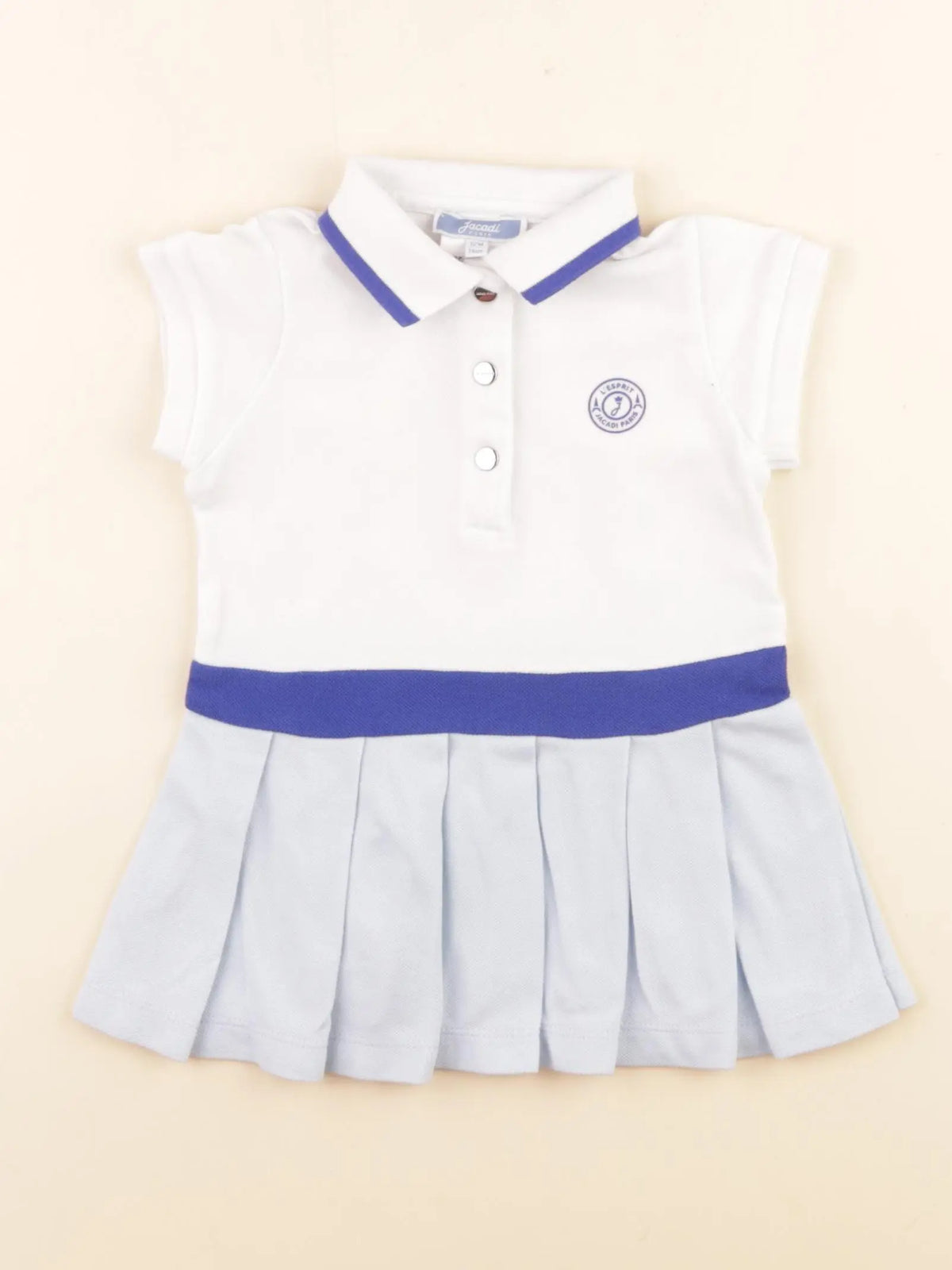 Jacadi - robe blanc, bleu - 12 mois