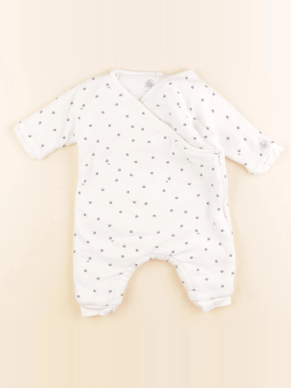 Petit Bateau - combinaison doublé beige - 3 mois