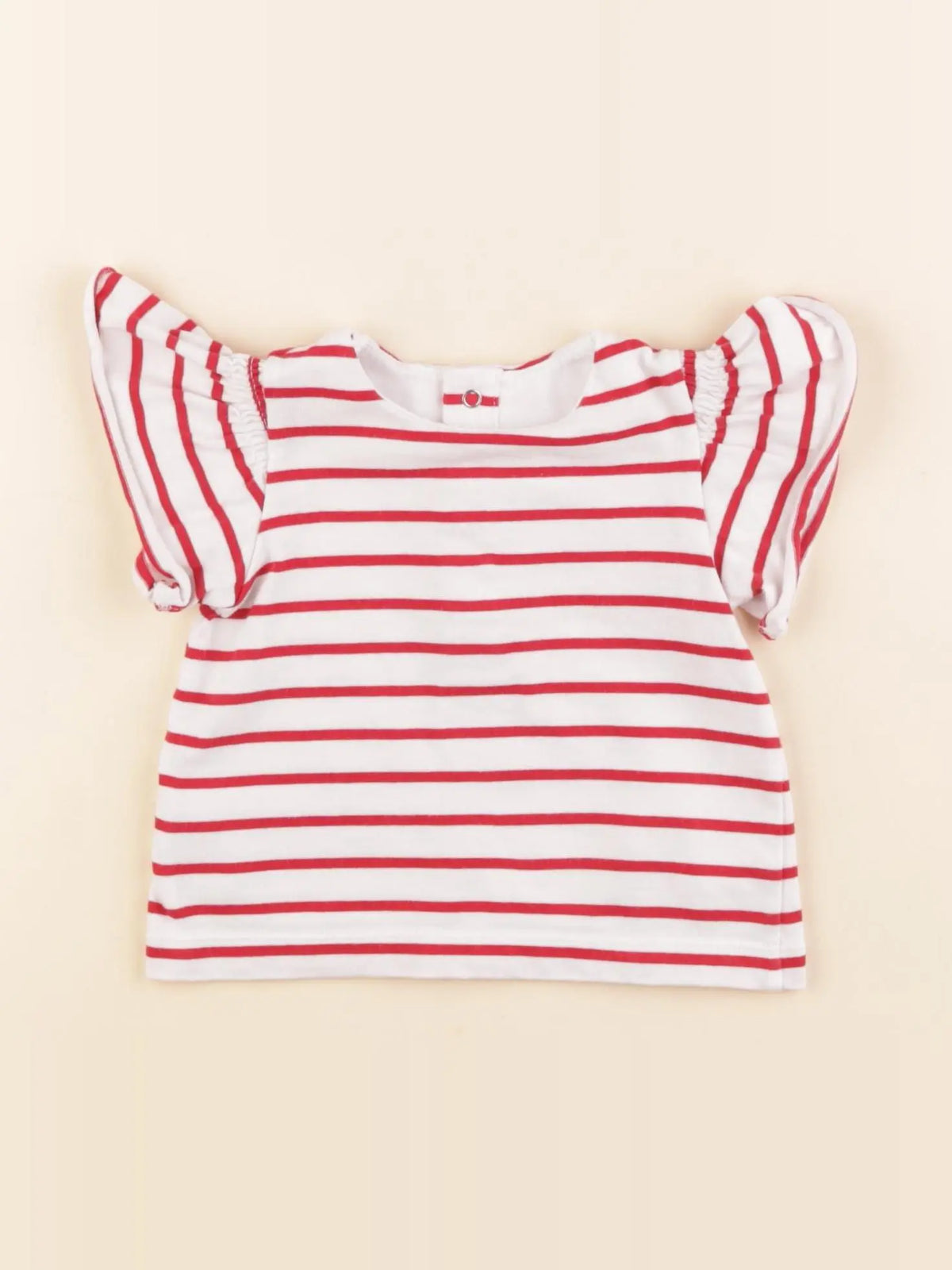 Jacadi - tee-shirt blanc, rouge - 6 mois