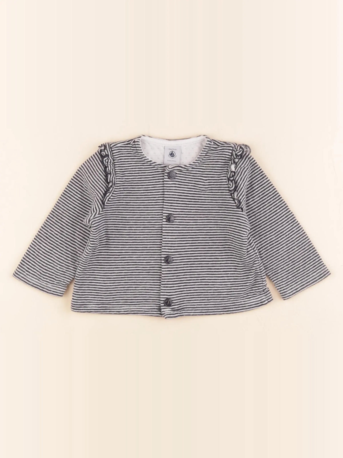 Petit Bateau - gilet bleu - 12 mois