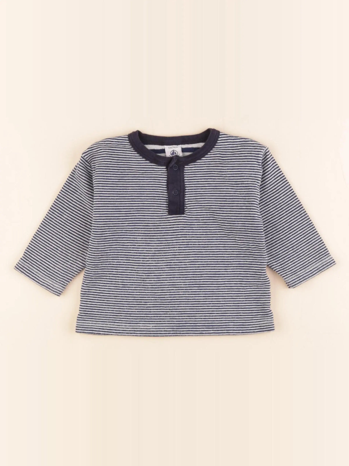 Petit Bateau - tee-shirt bleu - 12 mois