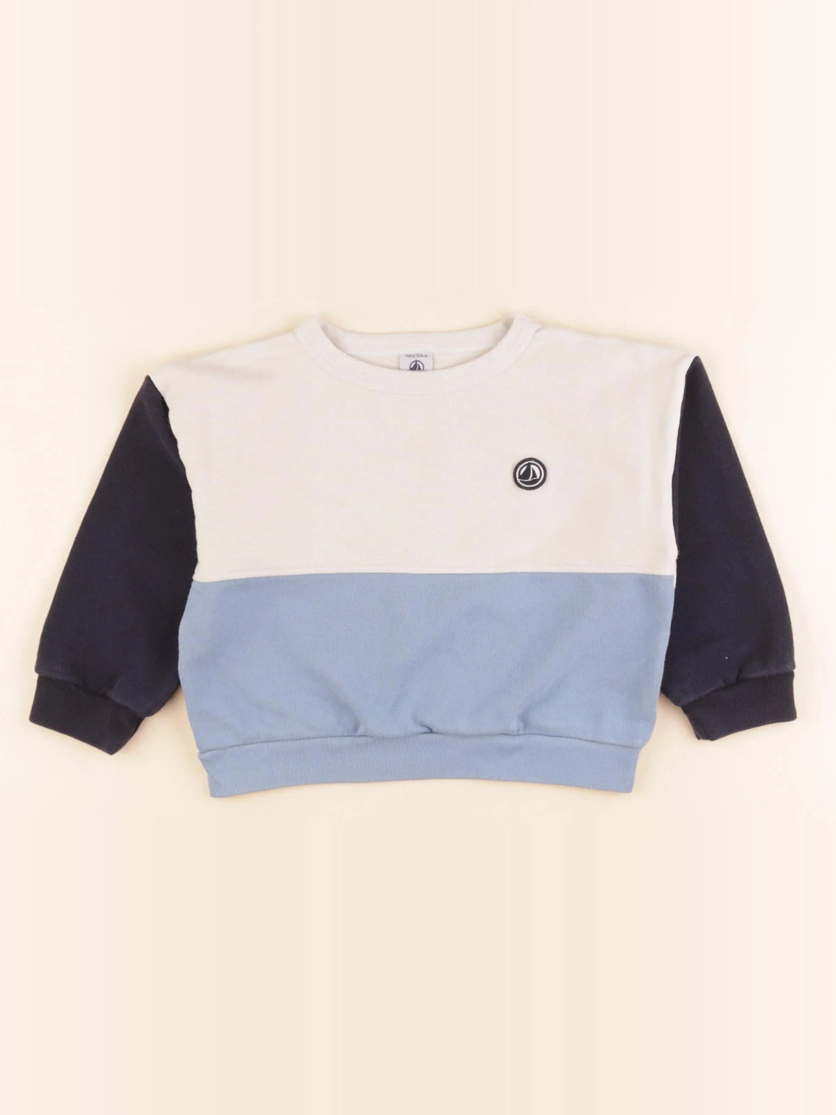 Petit Bateau - sweat bleu - 4 ans