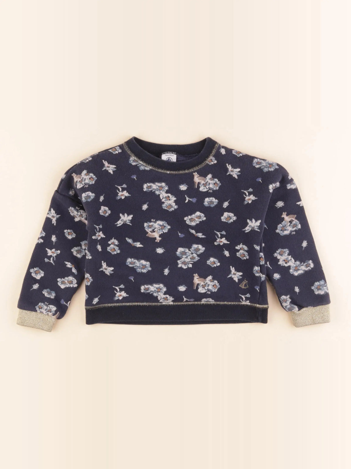 Petit Bateau - sweat bleu - 3 ans
