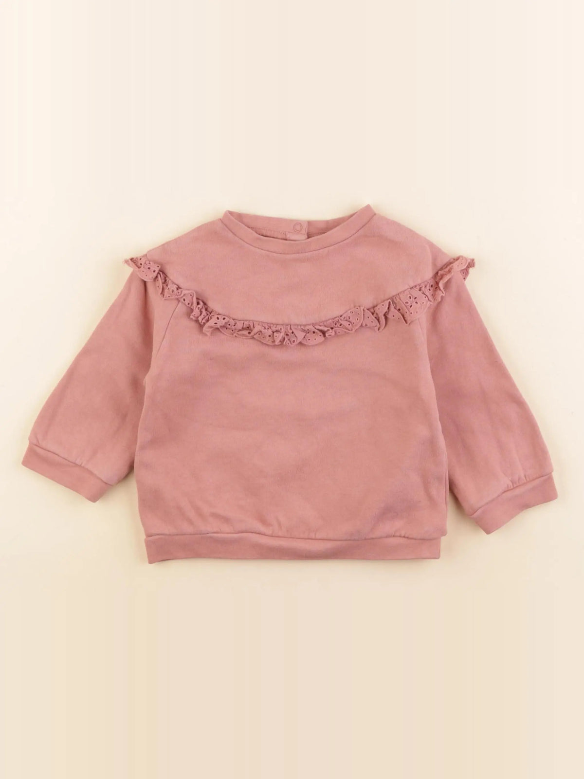 Vertbaudet - sweat rose - 12 mois