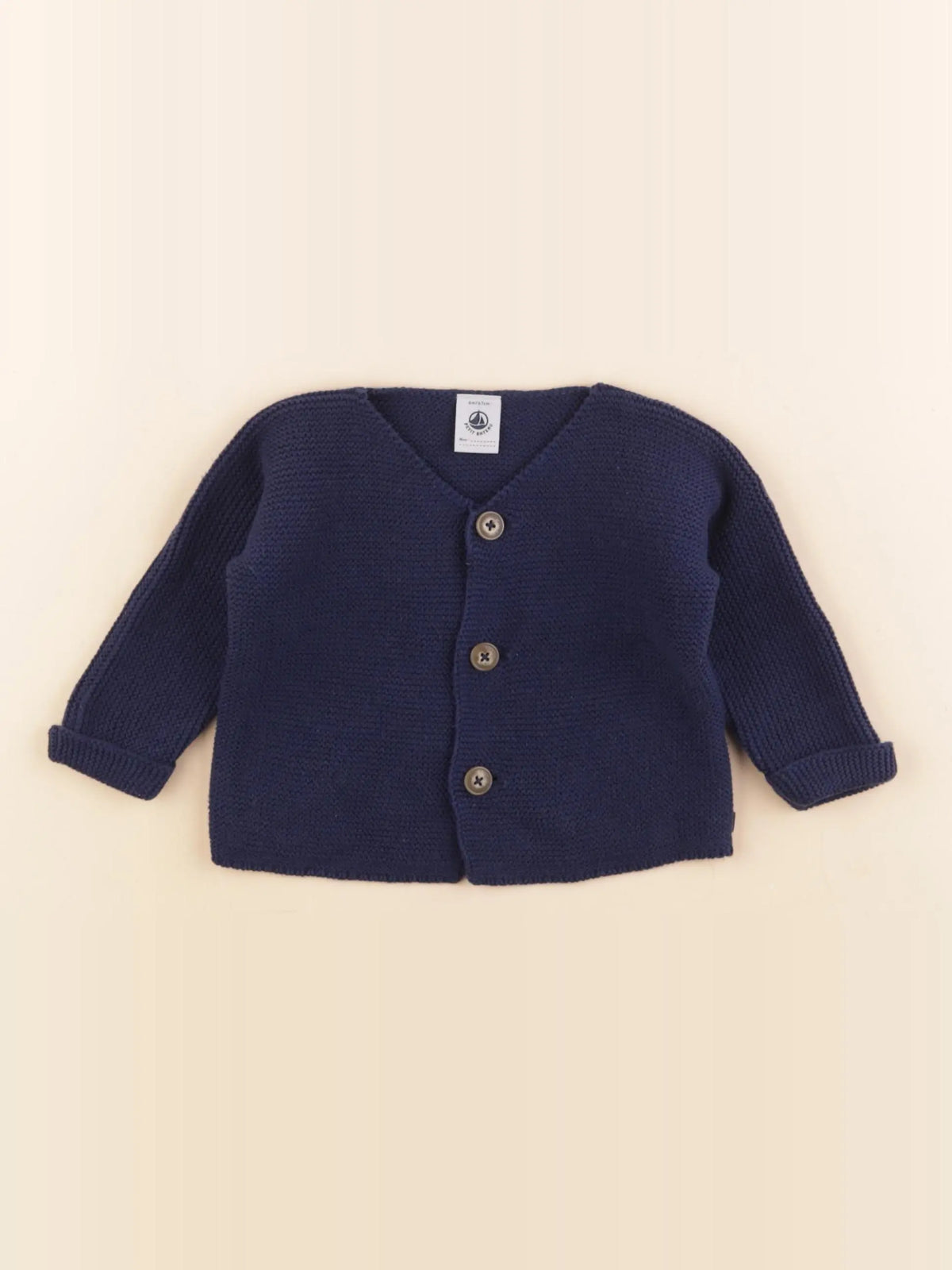 Petit Bateau - gilet bleu - 6 mois