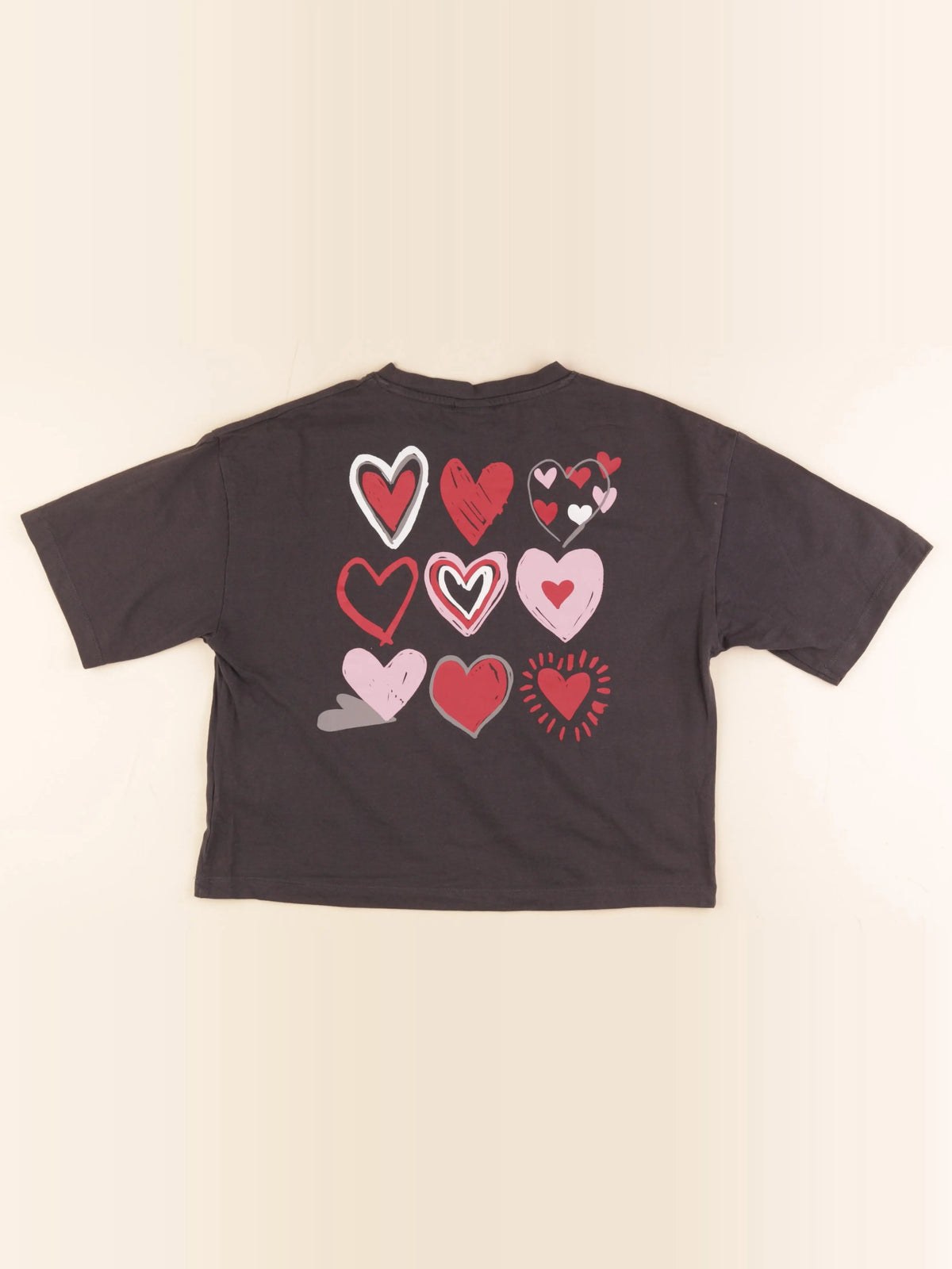 Zara - tee-shirt imprimé au dos gris, rose - 11/12 ans