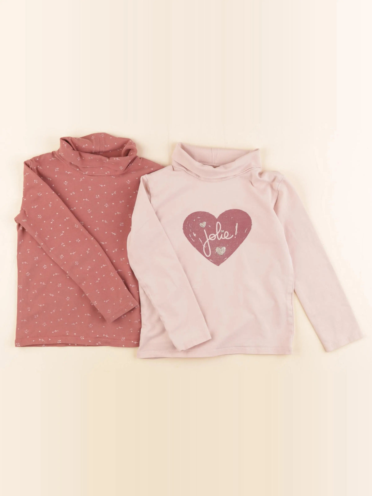 Vertbaudet - lot de 2 sous-pulls rose - 4 ans