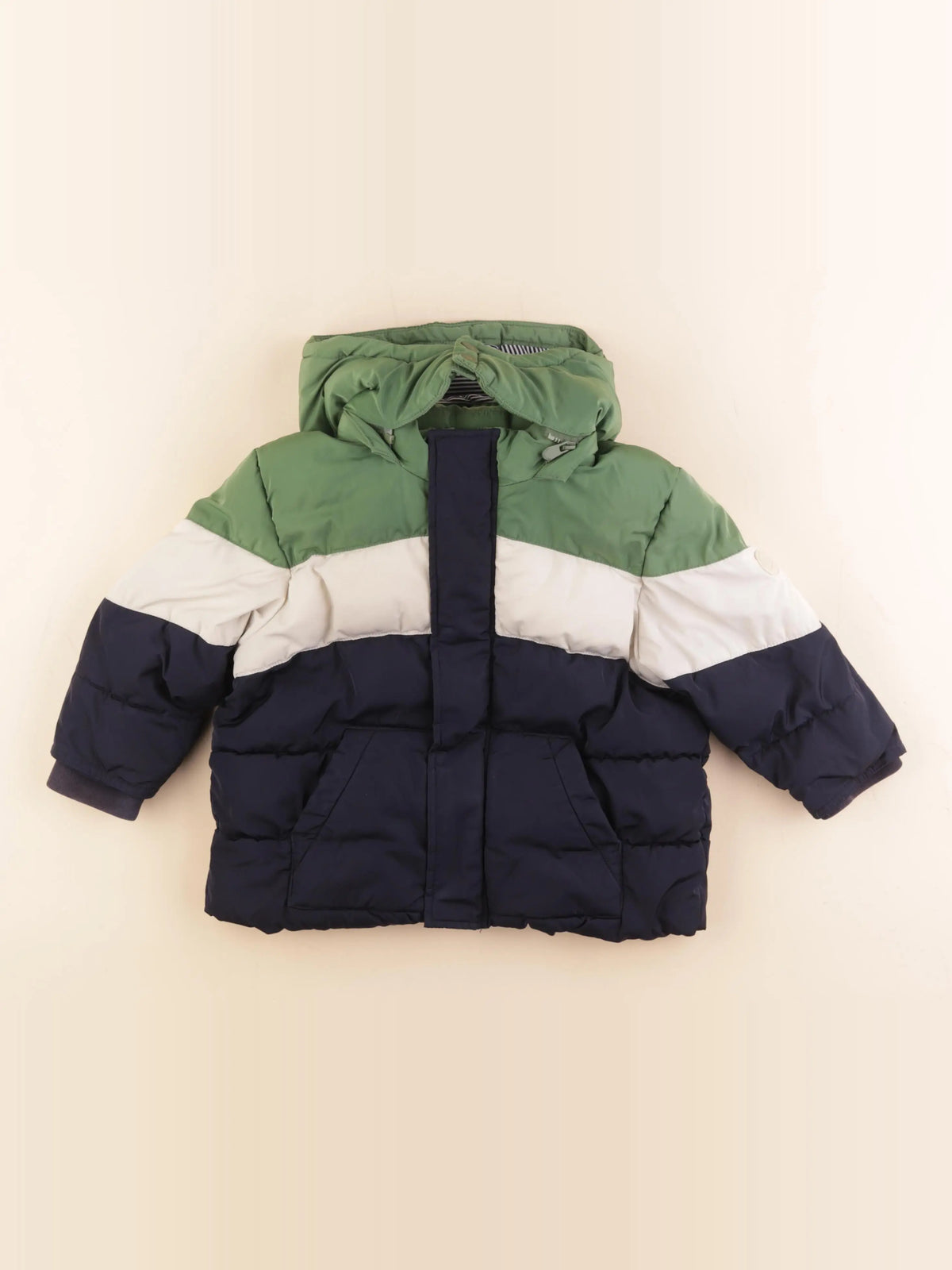 Petit Bateau - doudoune bleu, vert - 3 ans