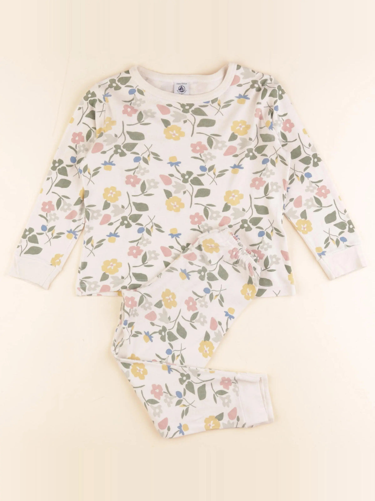 Petit Bateau - pyjama coton beige - 4 ans