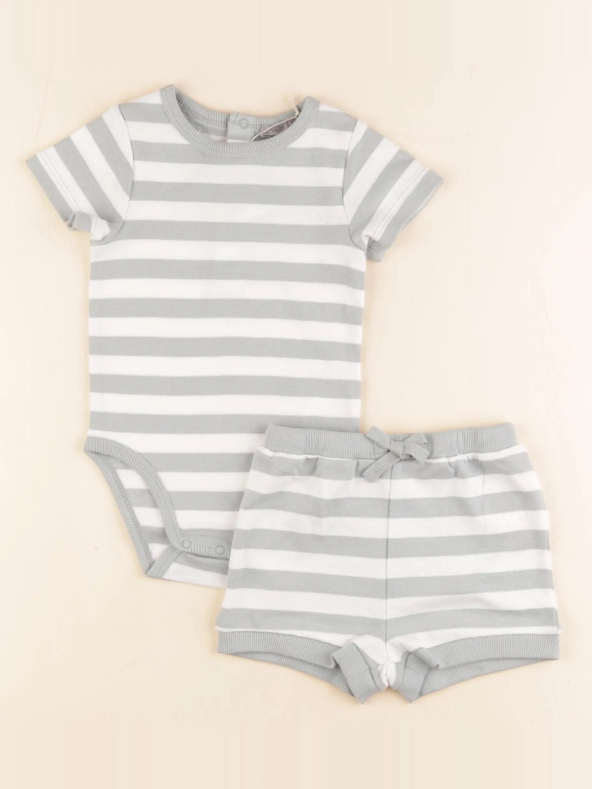 Boutchou - ensemble blanc, vert - 12 mois