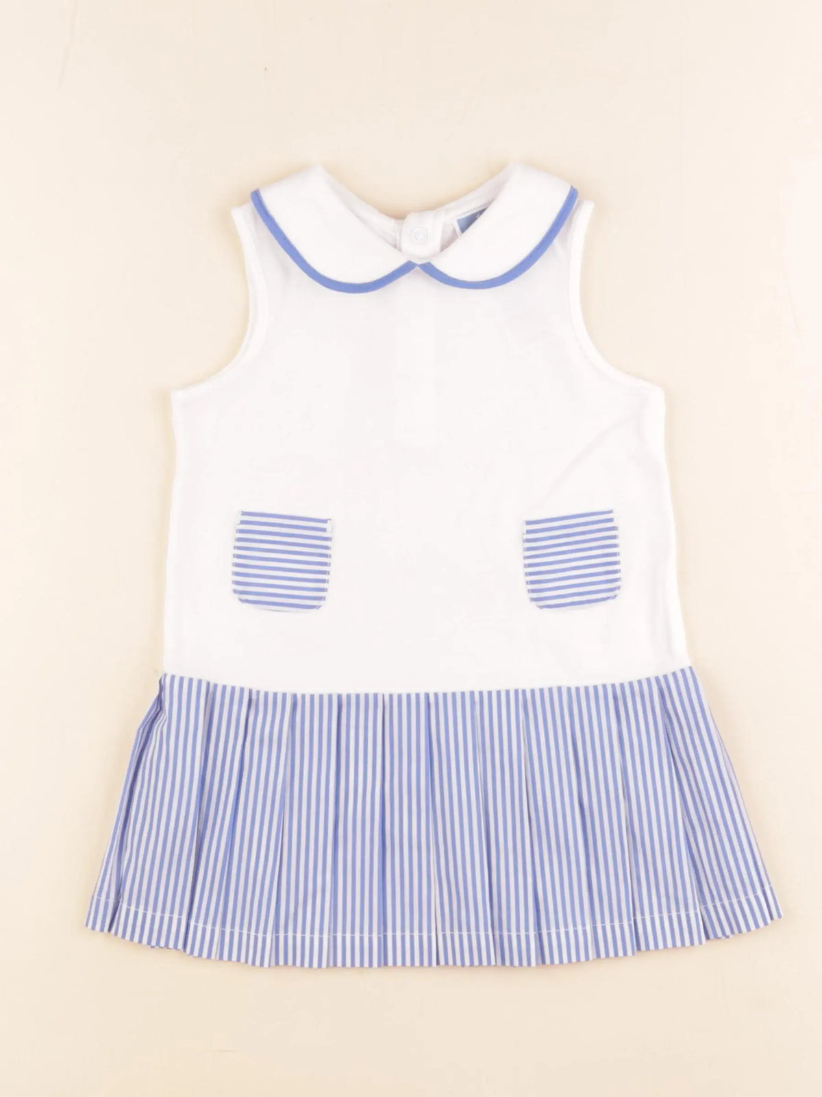 Jacadi - robe blanc, bleu - 24 mois