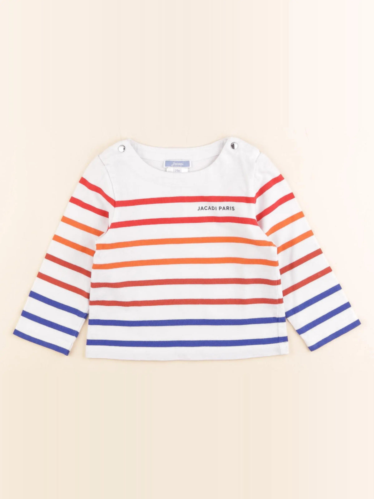 Jacadi - tee-shirt blanc, orange - 24 mois
