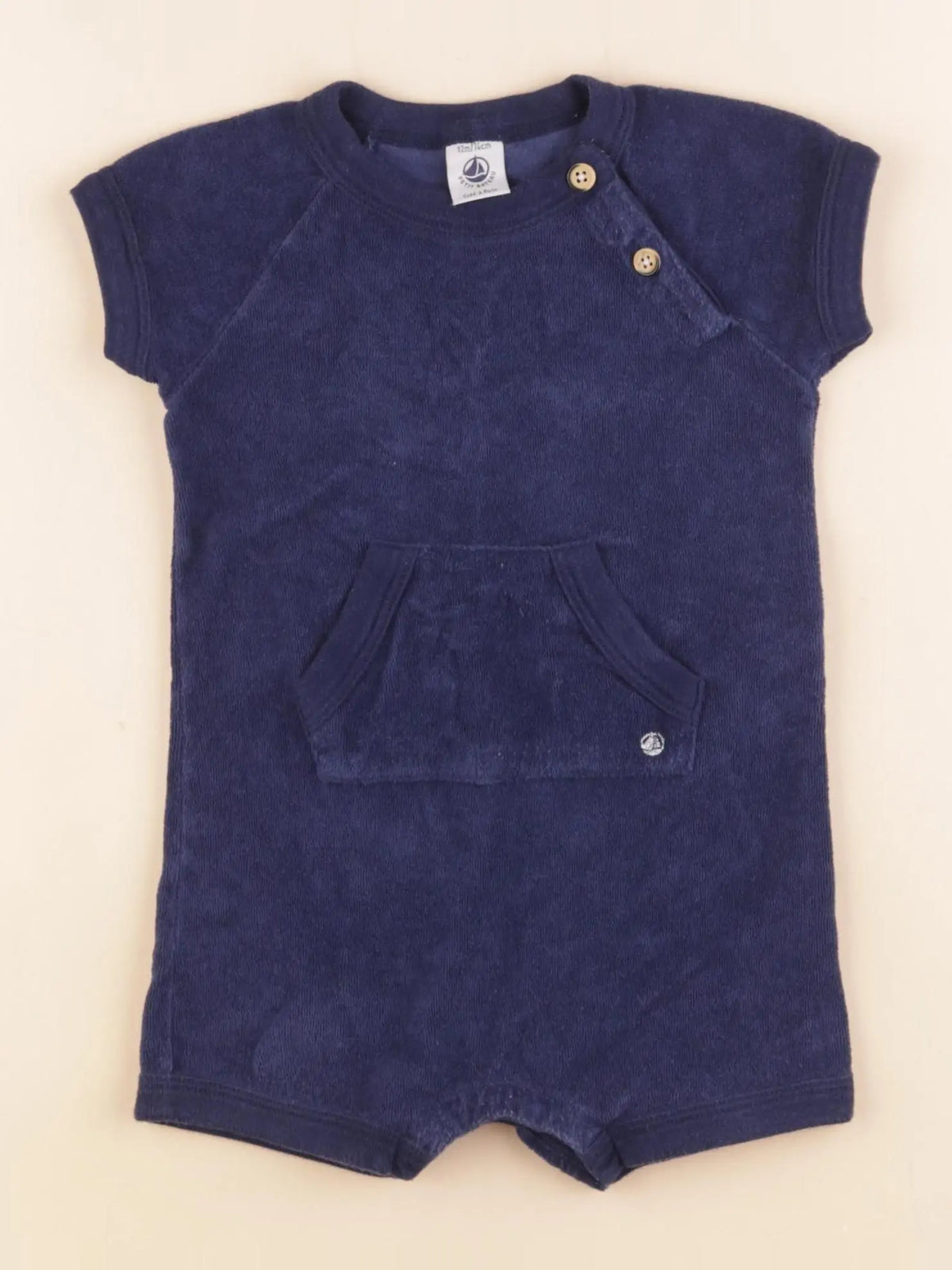 Petit Bateau - combinaison bleu - 12 mois