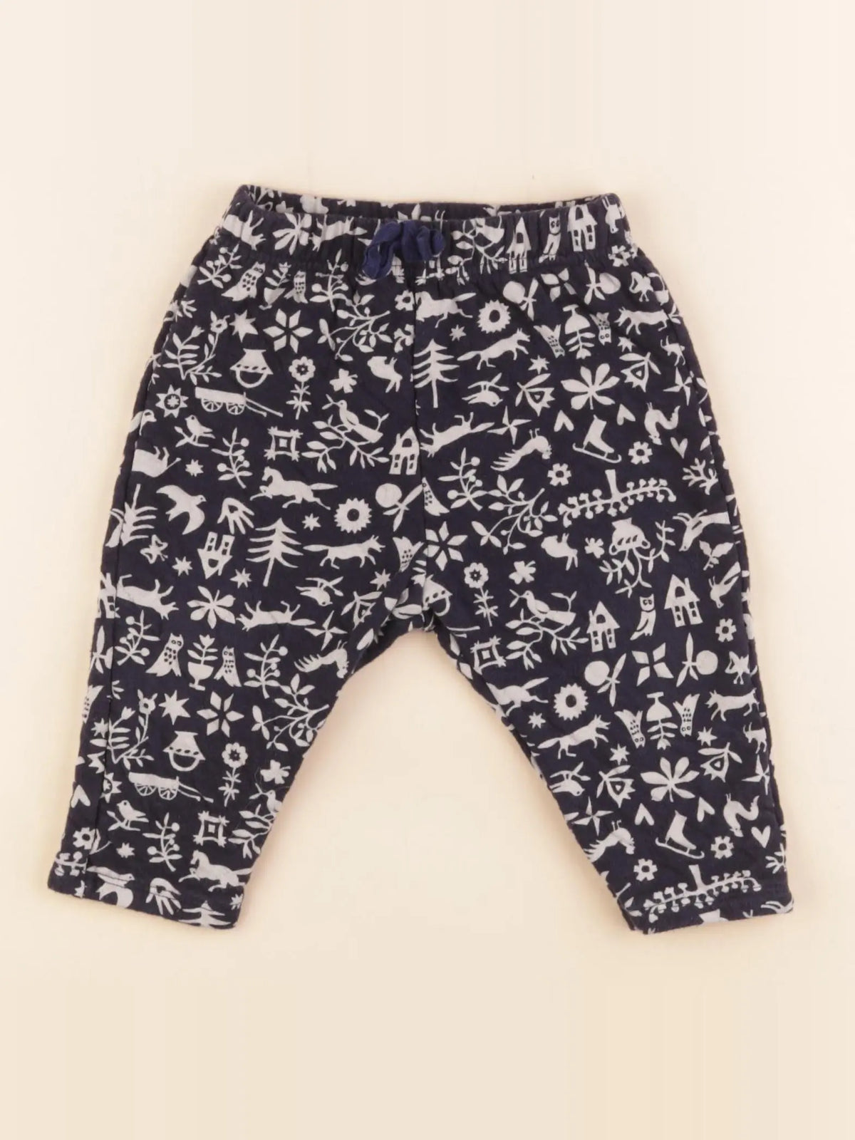 Petit Bateau - pantalon bleu - 12 mois