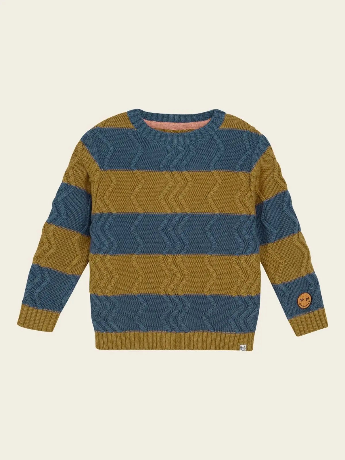 Pull rayé bleu, marron