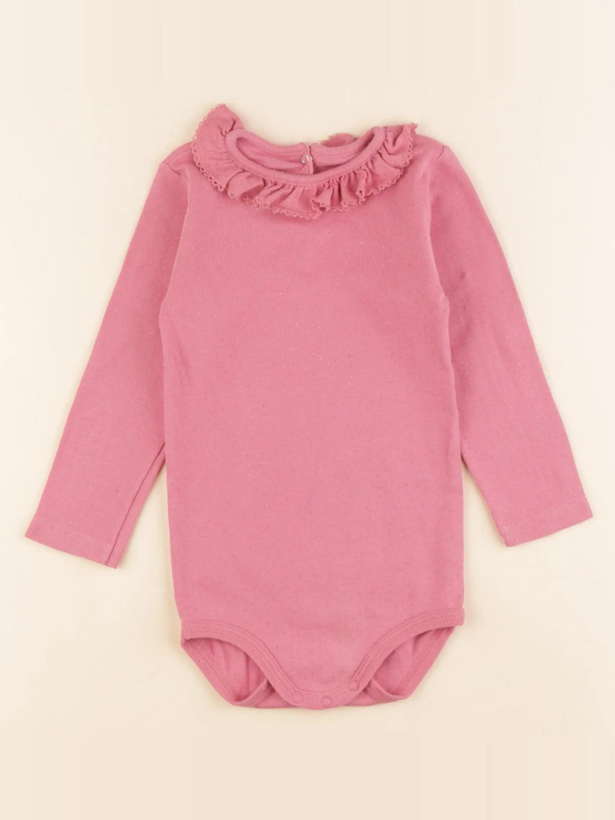 Petit Bateau - body à col rose - 18 mois