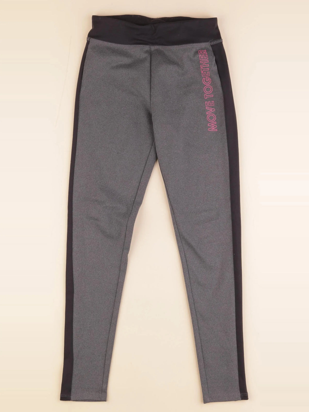 Vertbaudet - legging gris, noir - 10 ans
