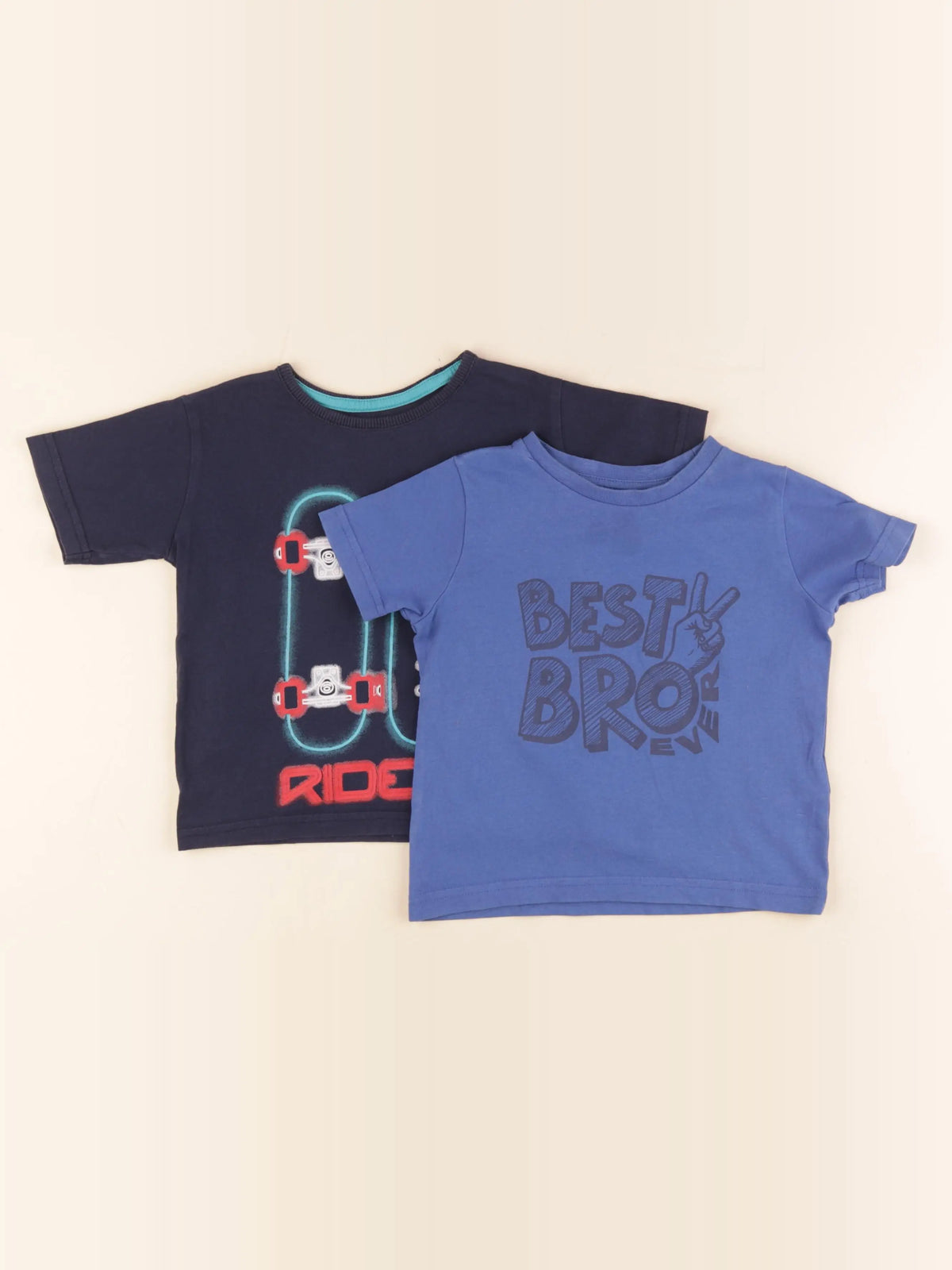 Vertbaudet - lot de 2 tee-shirts bleu - 2 ans