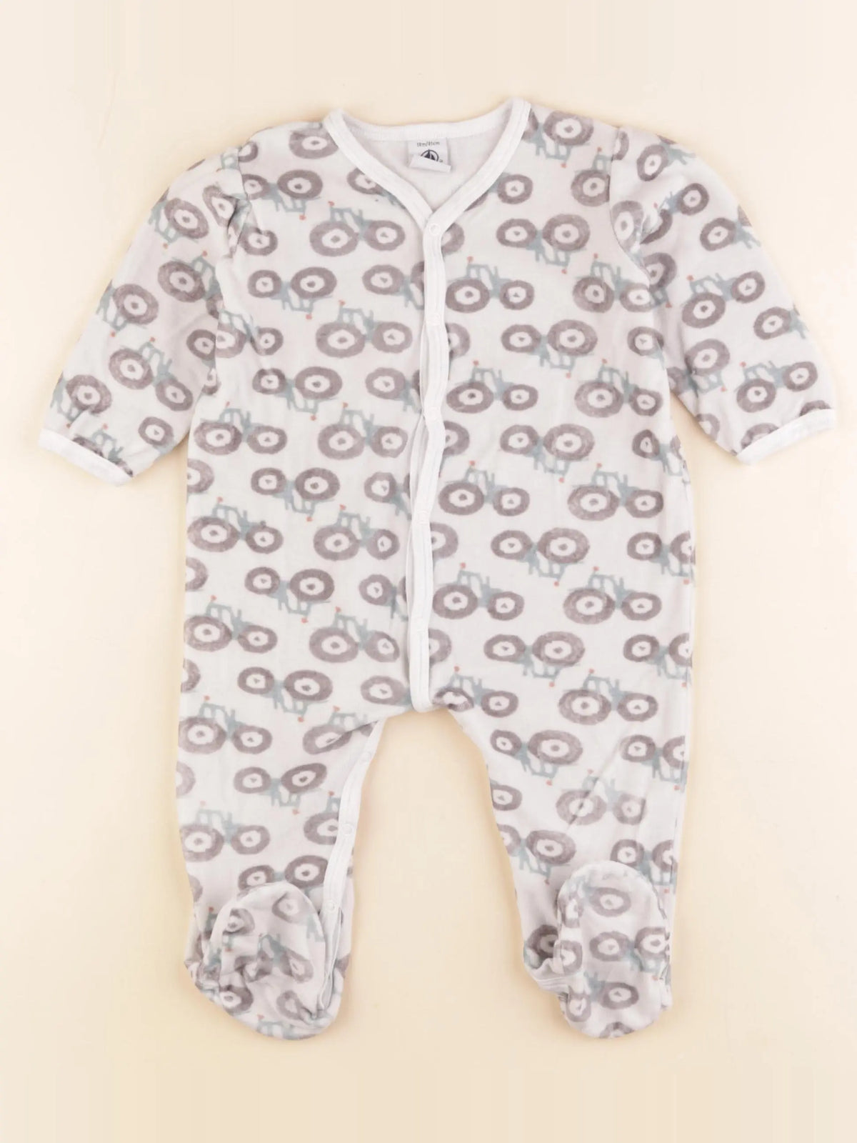 Petit Bateau - pyjama velours multicolore - 24 mois