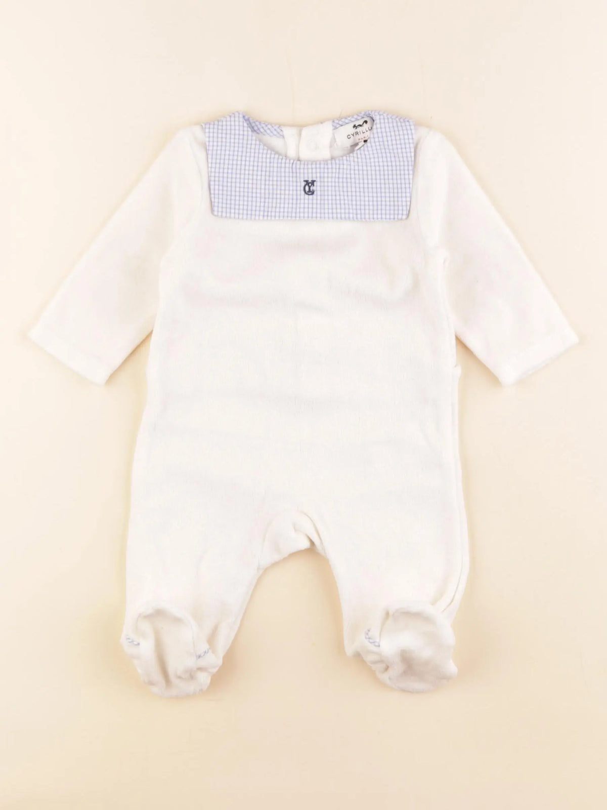 Cyrillus - pyjama velours blanc - 3 mois