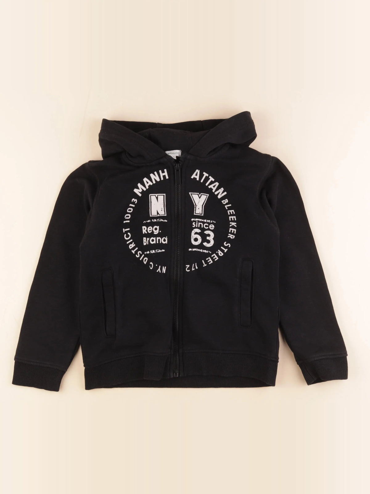 Vertbaudet - sweat noir - 8 ans