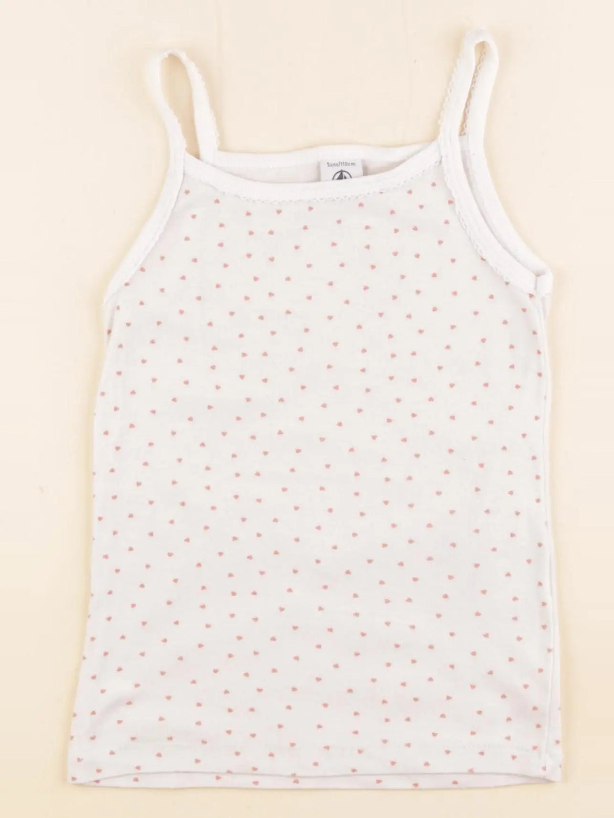 Petit Bateau - maillot de corps rouge, blanc - 5 ans