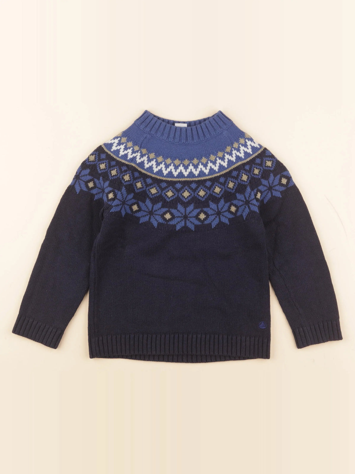 Petit Bateau - pull bleu - 6 ans
