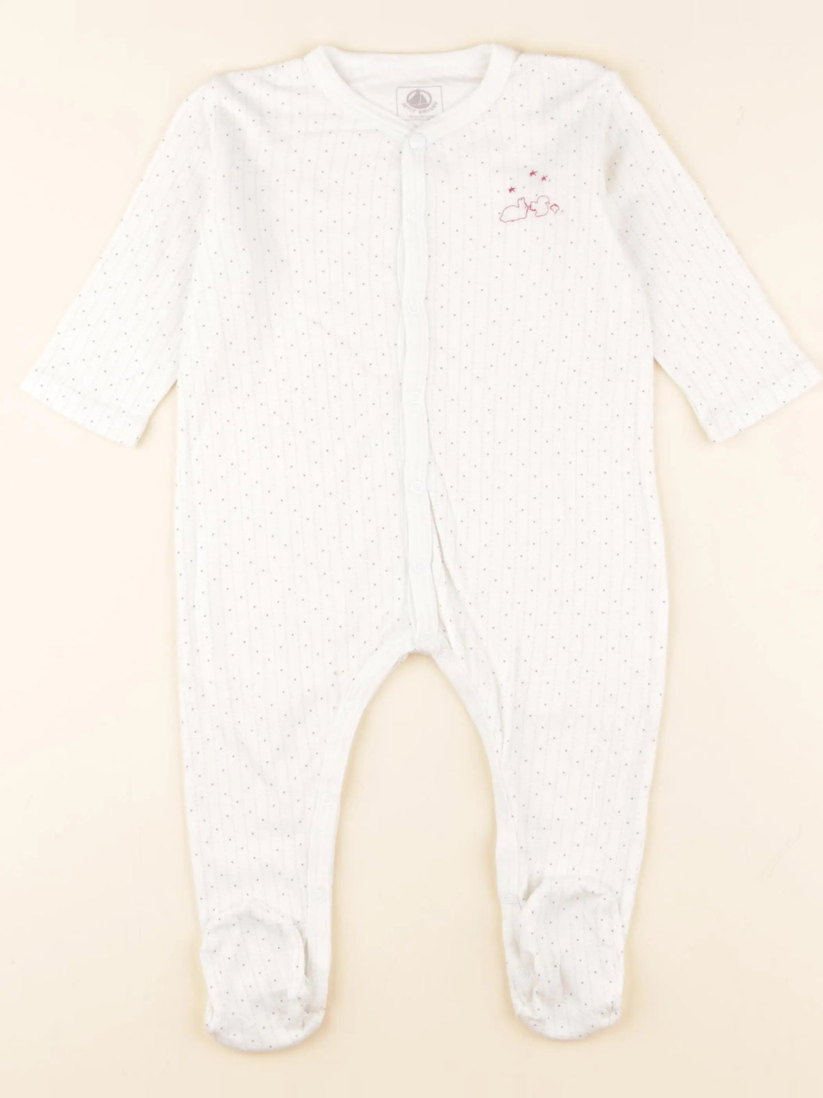 Petit Bateau - pyjama coton blanc - 18 mois