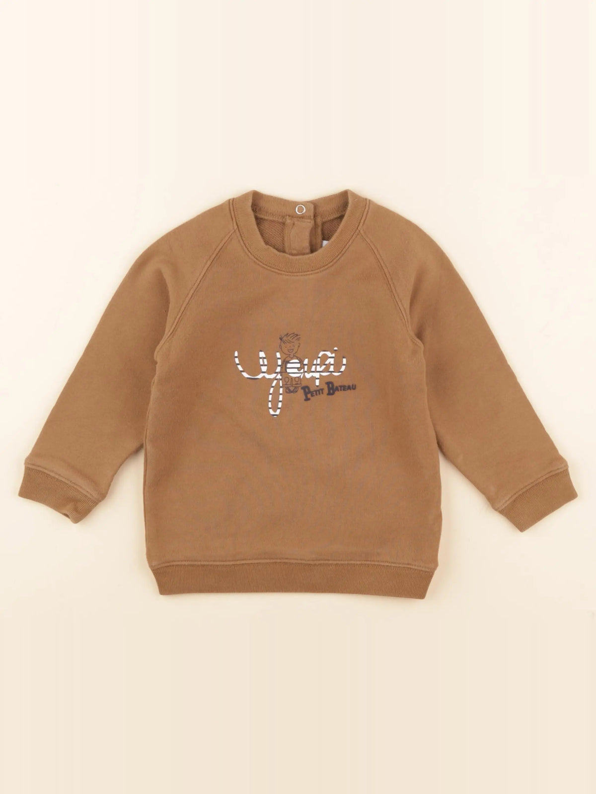 Petit Bateau - sweat marron - 18 mois