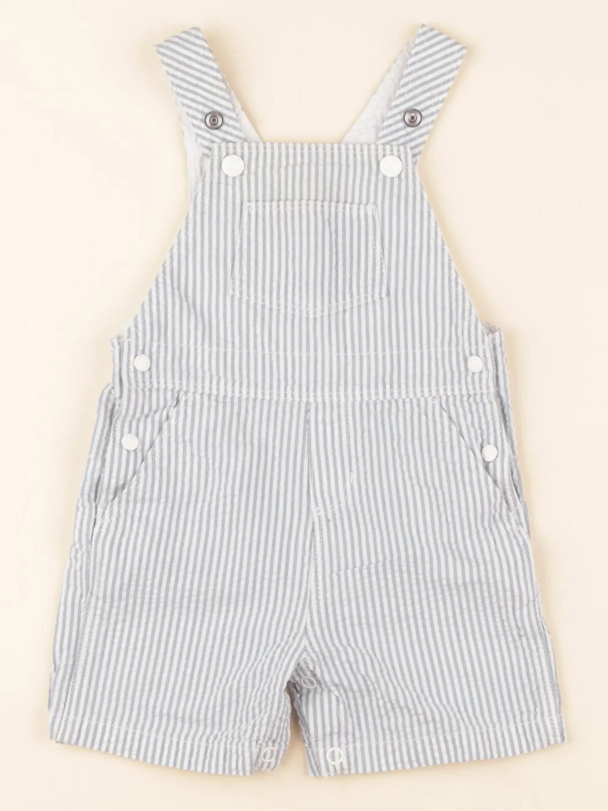 Petit Bateau - salopette bleu, blanc - 6 mois