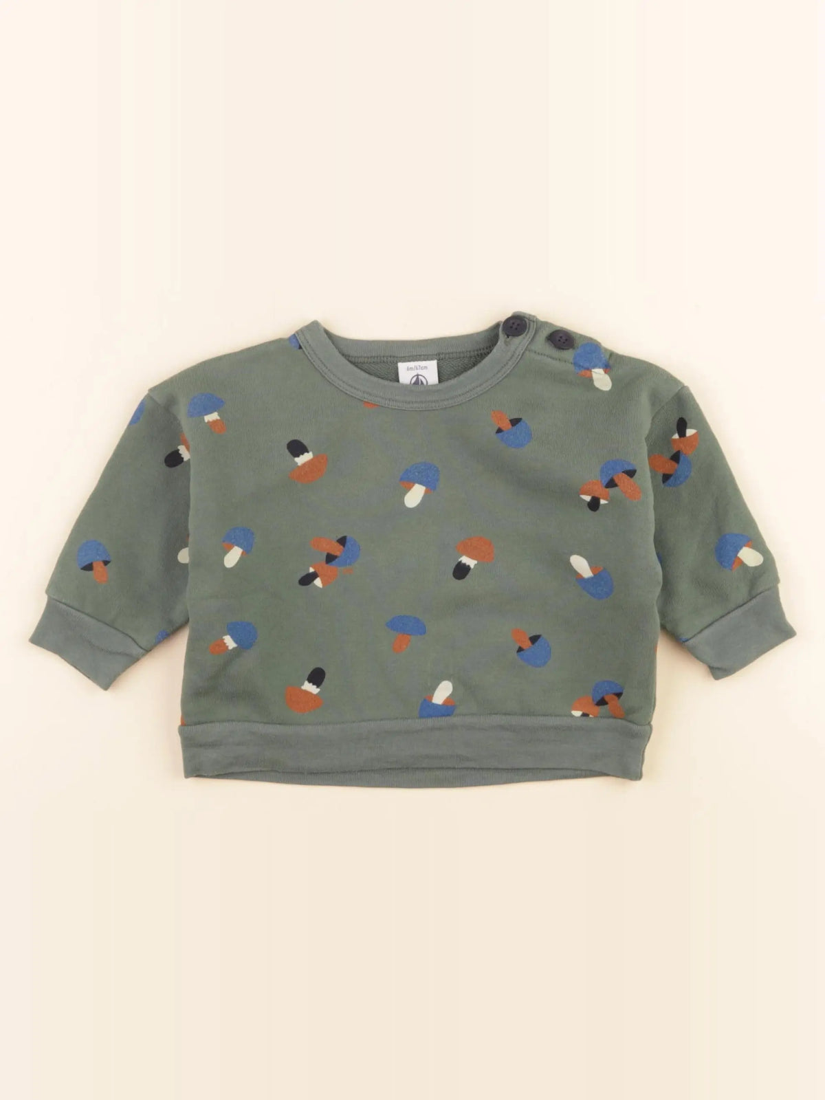 Petit Bateau - sweat vert - 6 mois