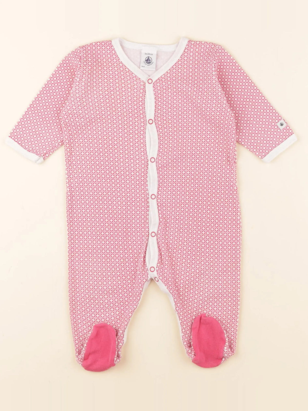 Petit Bateau - pyjama coton rose - 3 mois