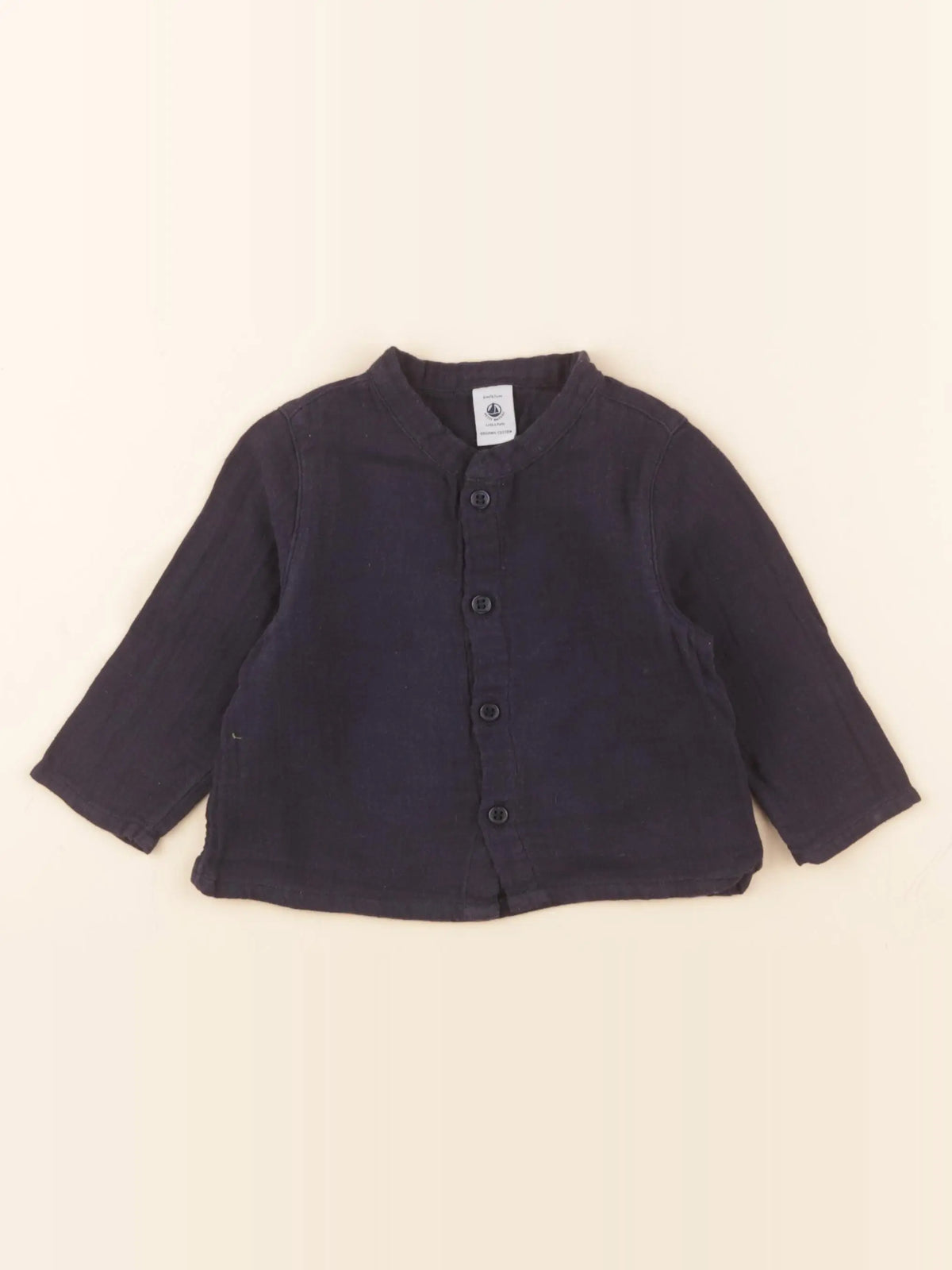 Petit Bateau - chemise bleu - 6 mois