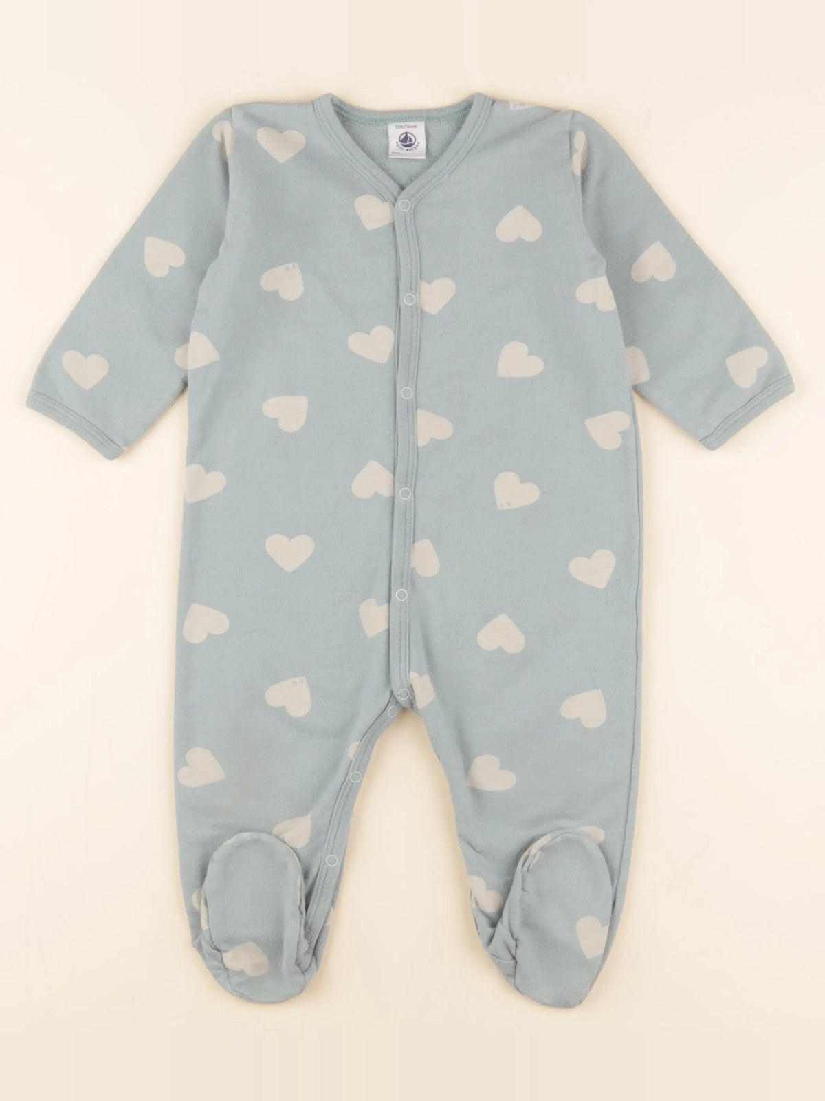 Petit Bateau - pyjama coton bleu - 12 mois
