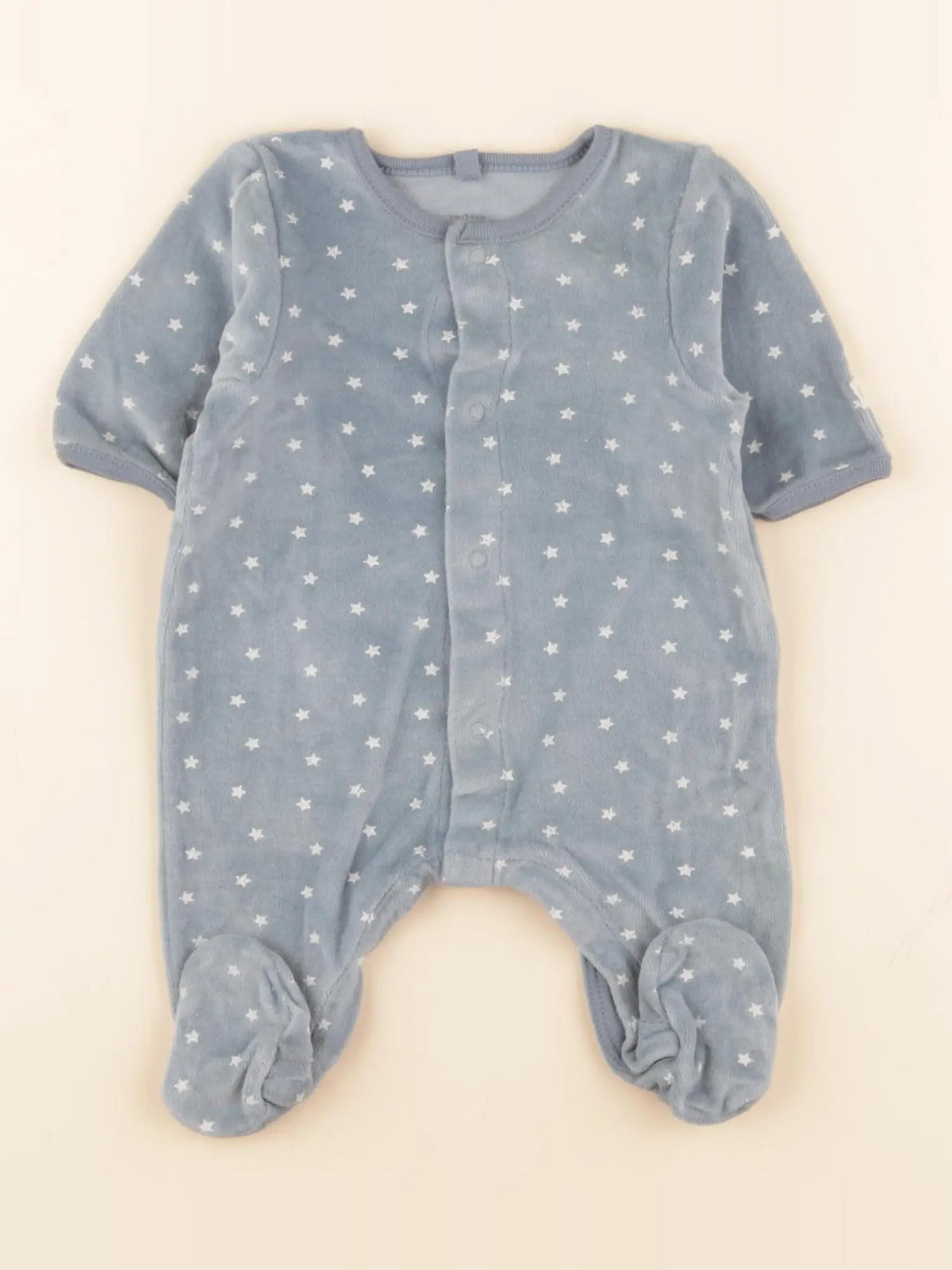 Petit Bateau - pyjama velours bleu - 1 mois