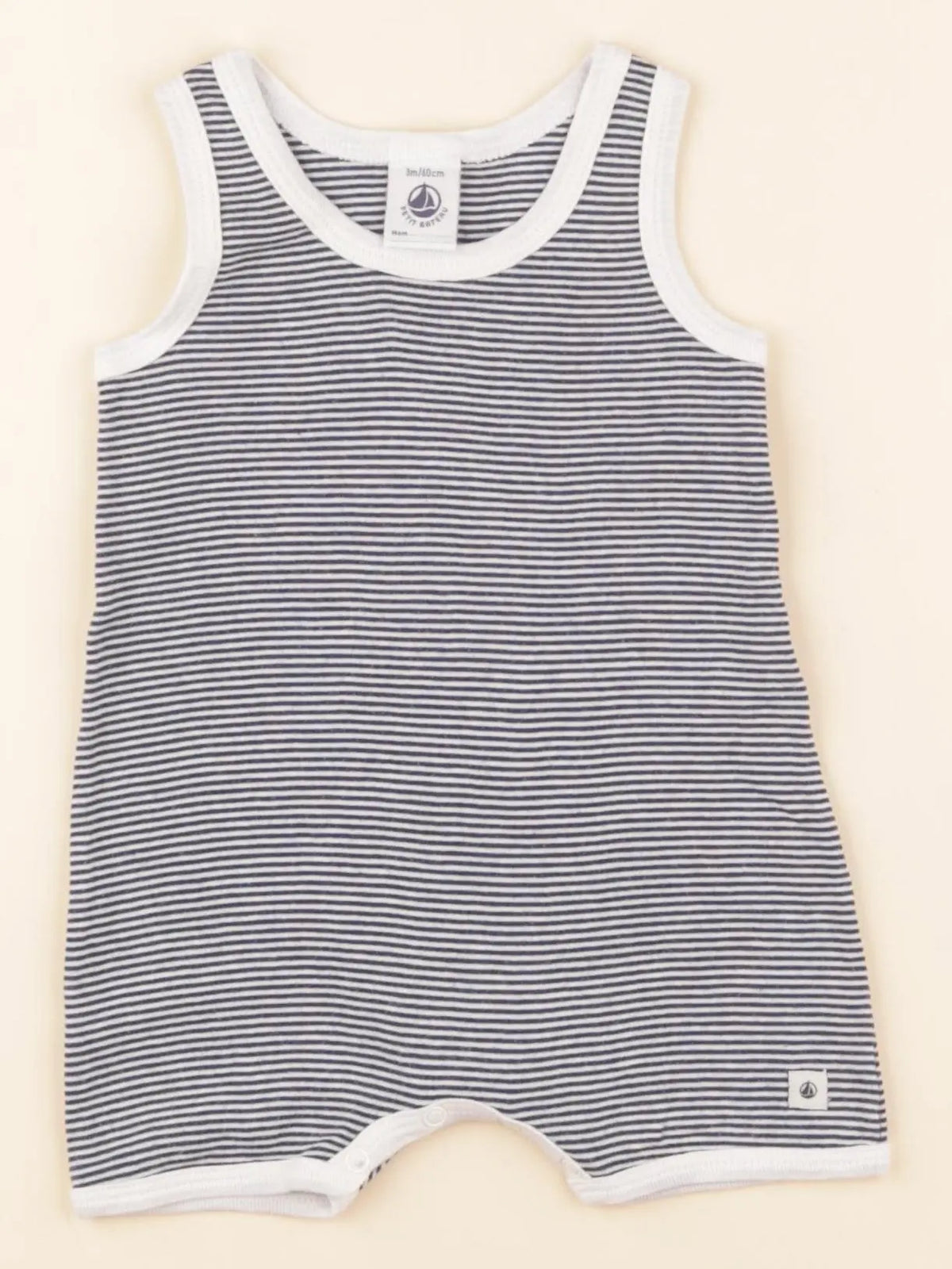 Petit Bateau - pyjama coton bleu - 3 mois