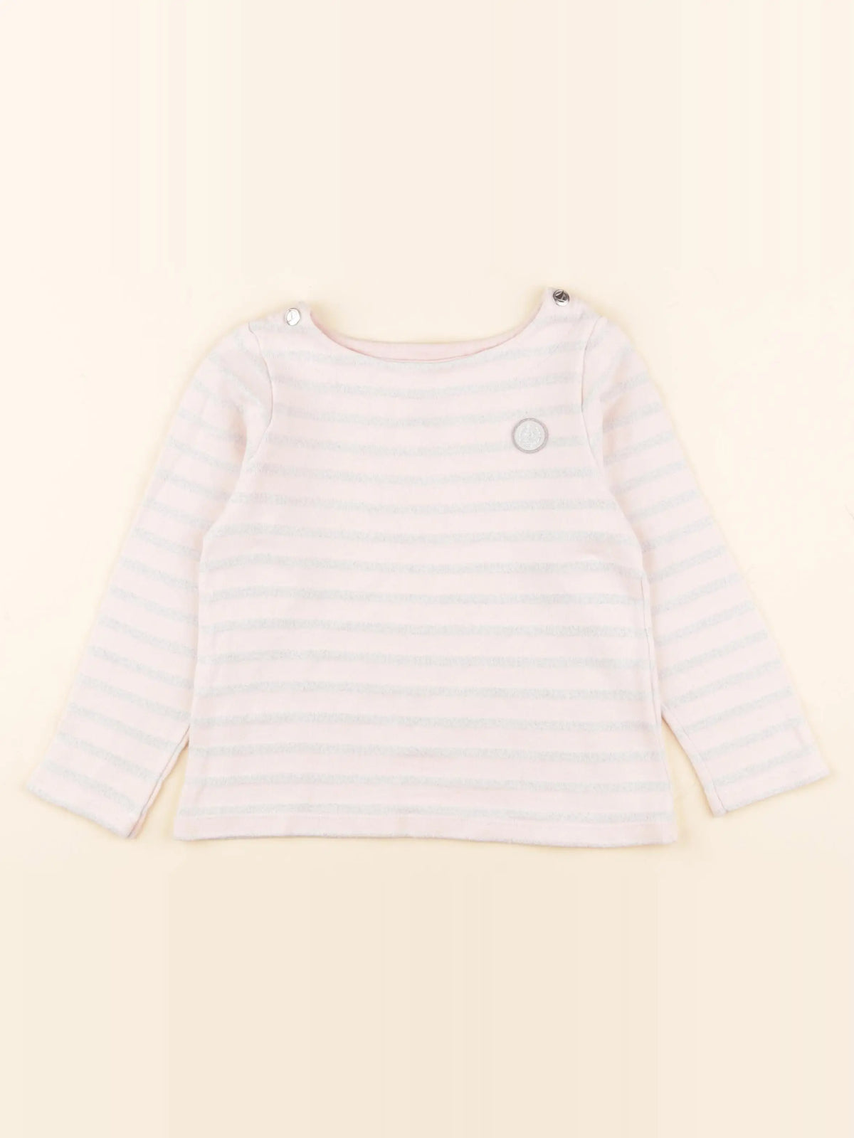 Petit Bateau - sweat rose, argent - 5 ans