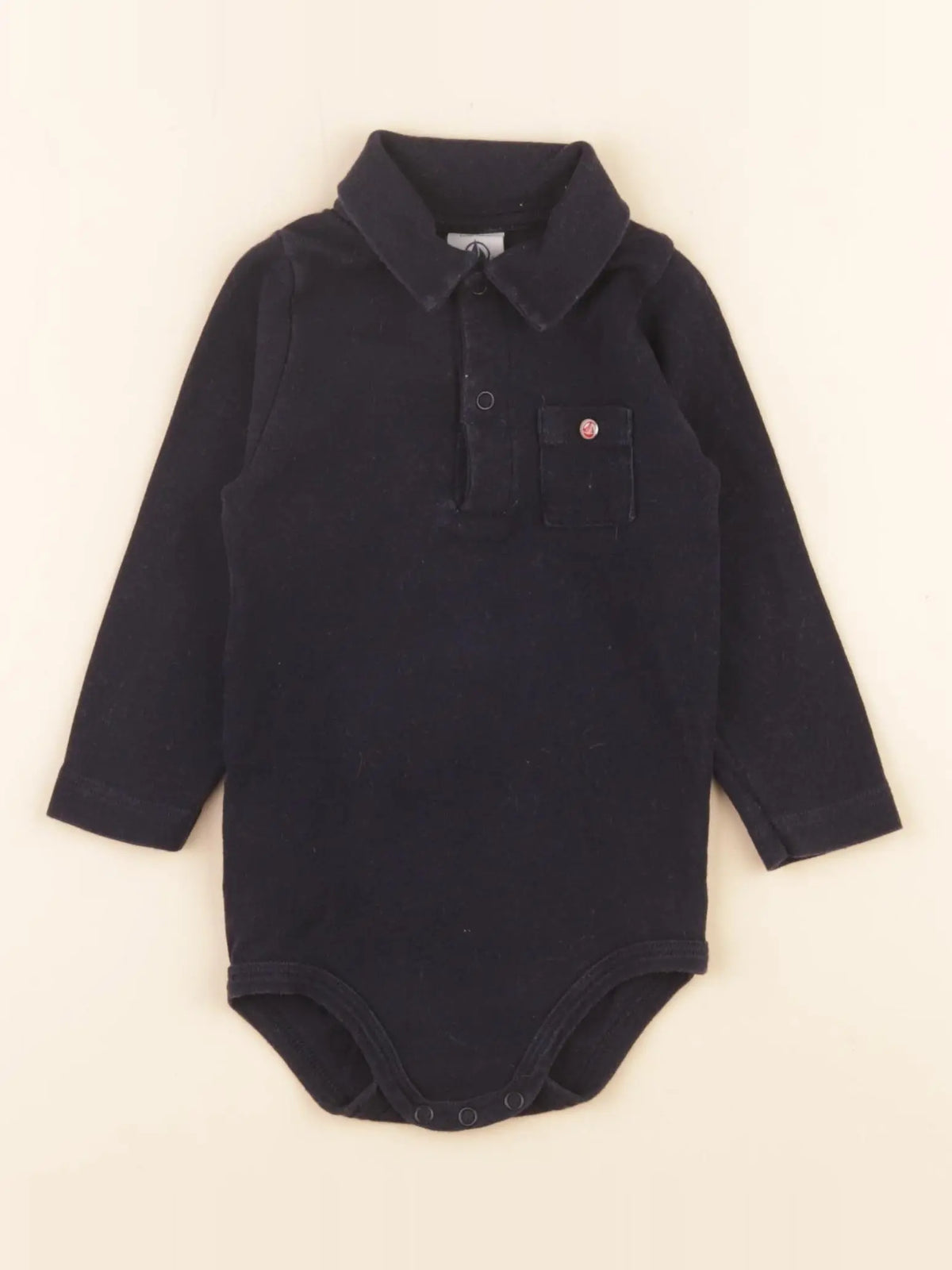 Petit Bateau - body à col bleu - 12 mois