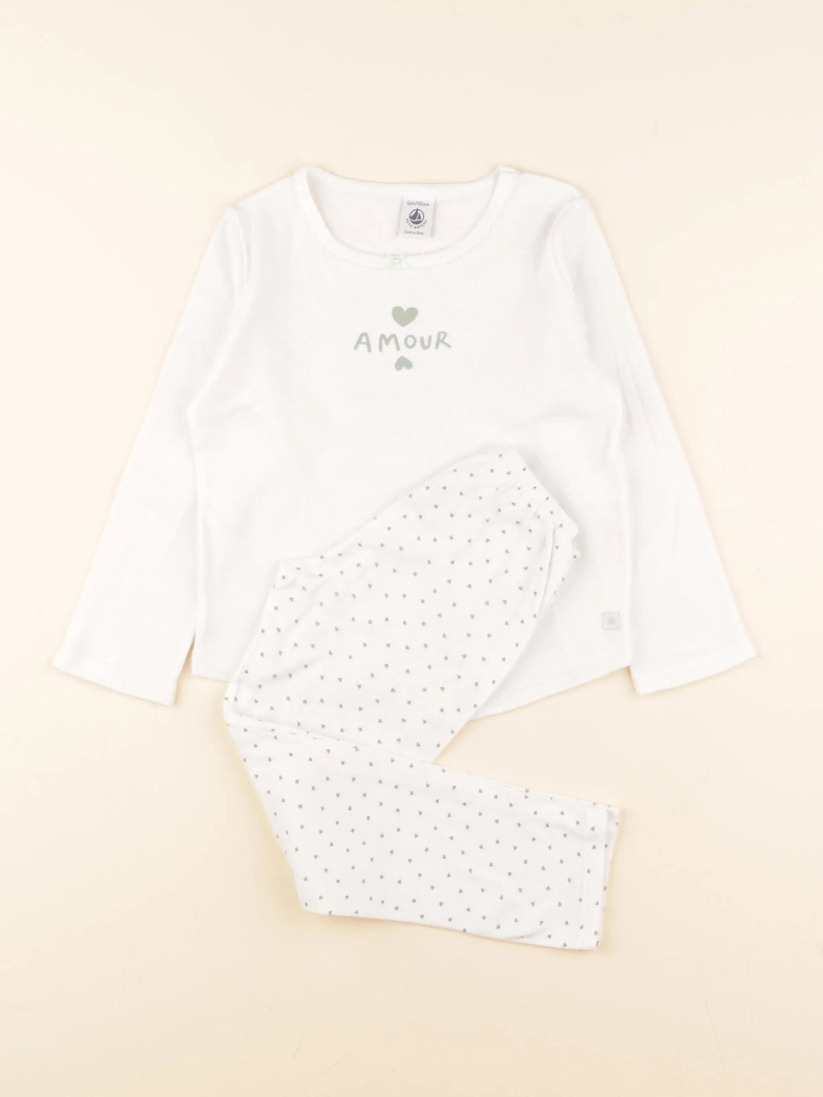 Petit Bateau - pyjama coton blanc - 4 ans