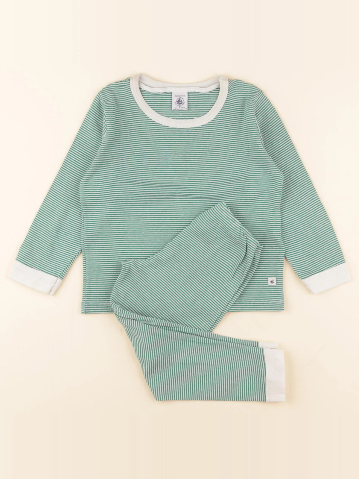 Petit Bateau - pyjama coton vert - 3 ans