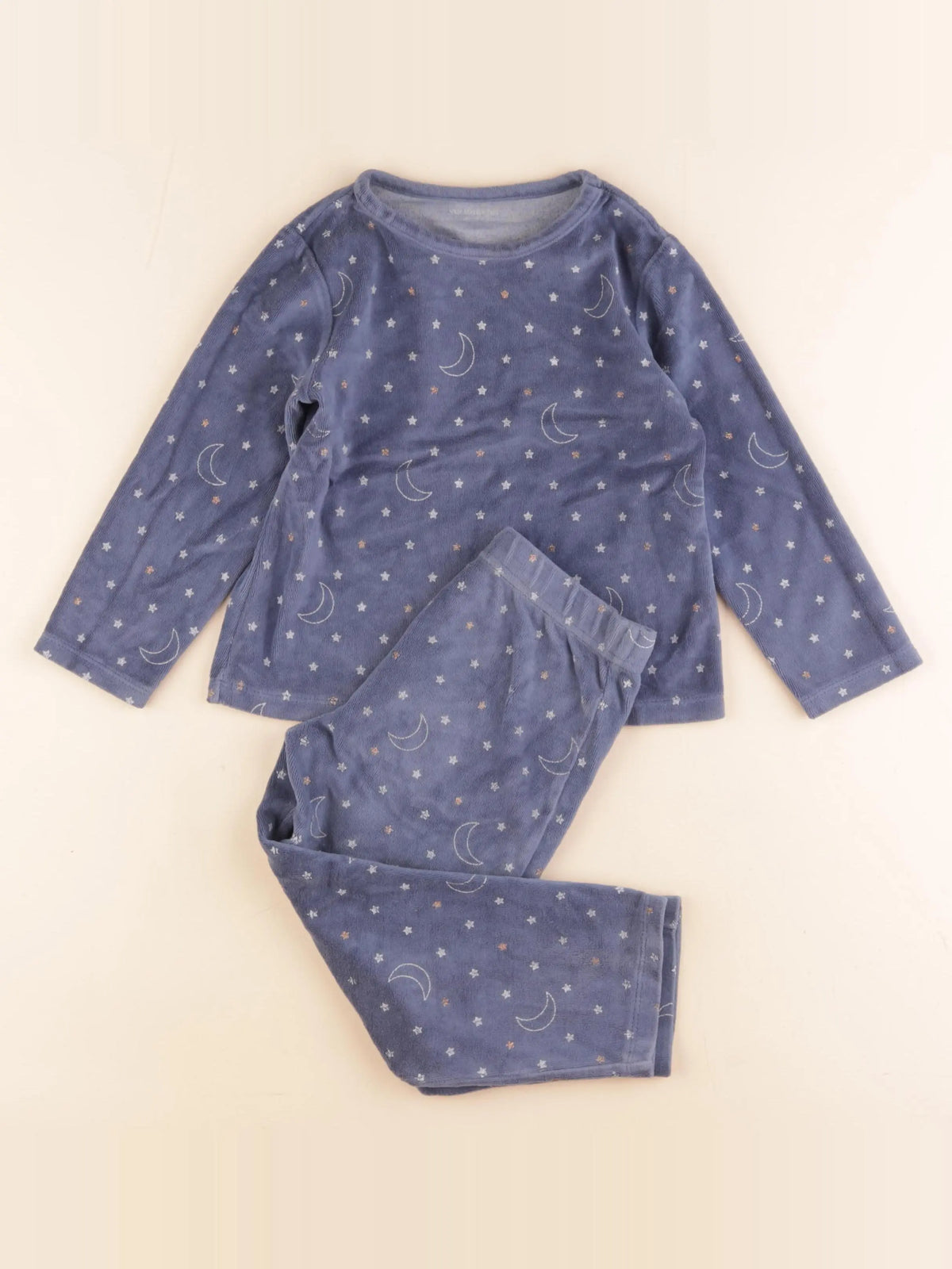 Vertbaudet - pyjama velours bleu - 4 ans